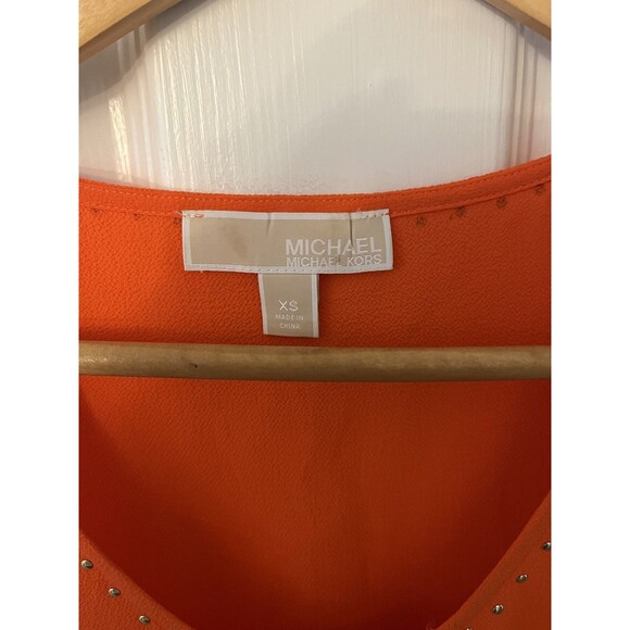 MICHAEL Michael Kors Women's Orange T-Back High-Low Hem Active Blouse Top XS - Picture 6 of 6